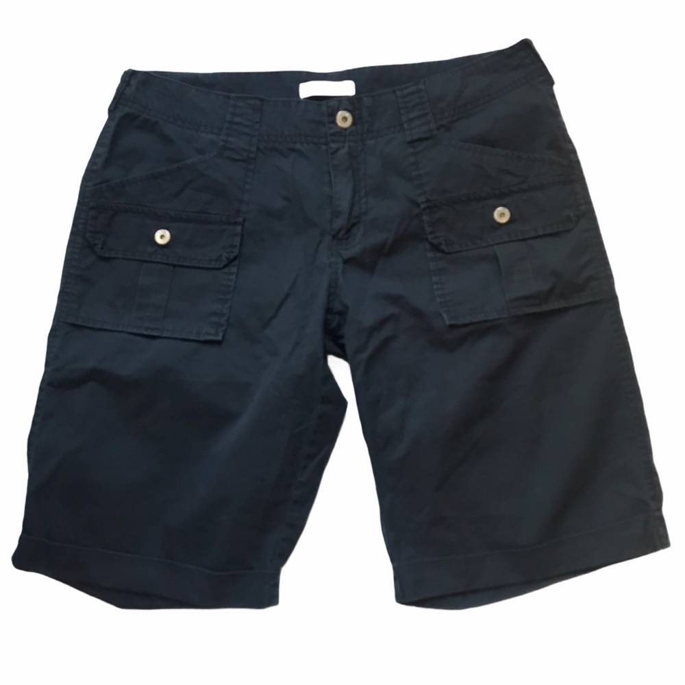ROOTS Women's Size 6 Black Cargo Bermuda Summer Shorts